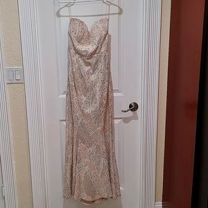 Sequin Ivory Gown, Bailey Blue, size 1x, worn once to a wedding